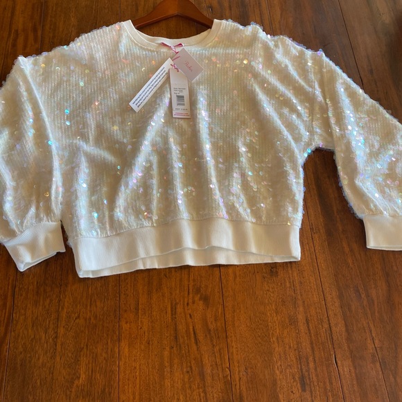 Parker Ivory sequin sweater size M. New/never worn - Picture 2 of 4
